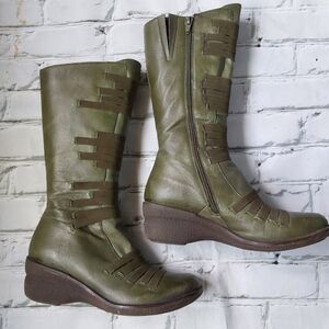 MIZ MOOZ ORSO GREEN LEATHER BOOTS SIZE 38